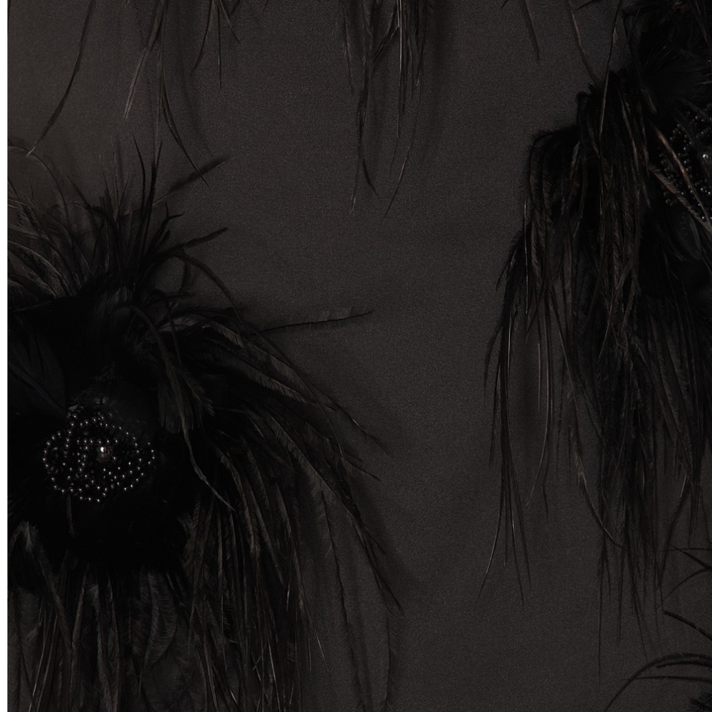 Delfi Collection Strapless Black Feathered Mini Dress - Picture 8 of 8